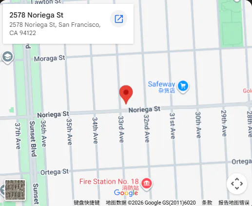 Location, 2578 Noriega St, San Francisco, CA 94122